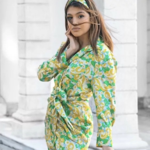 Zara printed dress floral yellow - Picture 15 of 15